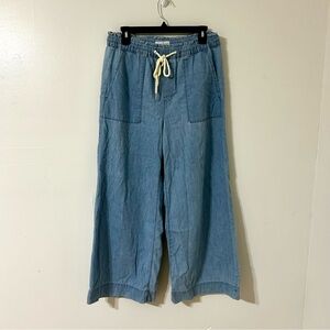 Loft High Rise Pull On Wide Leg Jeans Light Wash